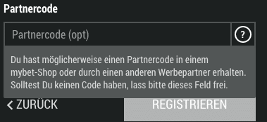 mybet partnercode